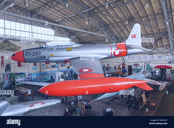 Denmark, Jutland, Aalborg, Aalborg Defence and Garrison Museum, former  Danish Air Force T-33 trainer Stock Photo - Alamy